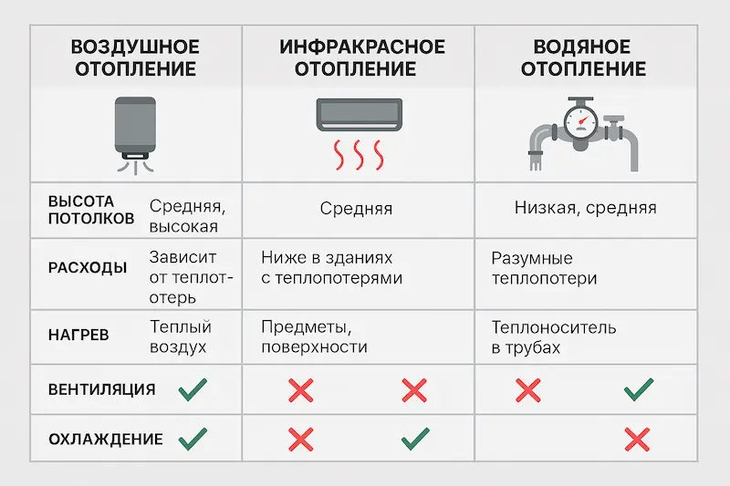 Отопление промышленных помещений