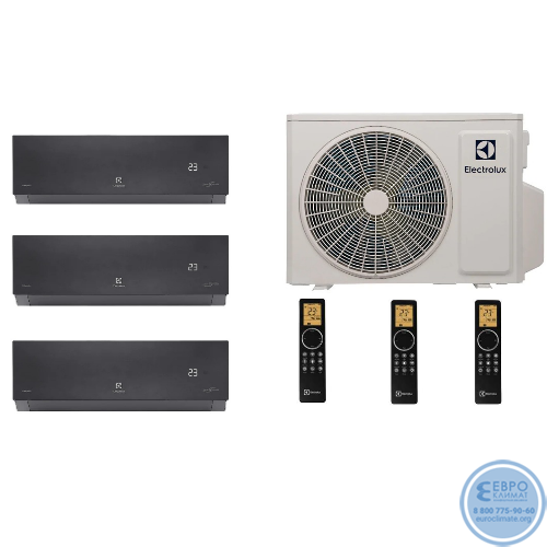 Мульти сплит-система инверторная Electrolux серия Enterprise Black SM 3х EACS/I-12 HEN FMI/N8_ERP / EACO/I-36FMI-3/N8_ERP (35м+35м+35м)