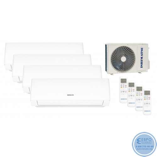 Мульти сплит-система инверторная Ishimatsu 4 х AMS-09/AMSN-36/4 (25м+25м+25м+25м)
