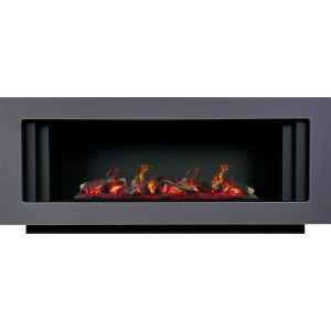 Каминокомплект Line SFT Серый графит с черным с очагом Design L1000RF 3D PS/LOG