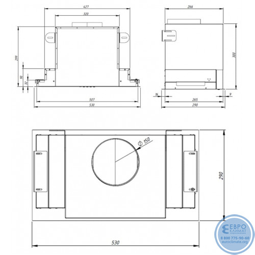 Полновстраиваемая вытяжка AKPO WK-10 Neva glass чёрный 60 см-2