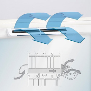 Комплект Aereco EHM1282 (оконный клапан EHM1276 + стандартный козырек AEA731)