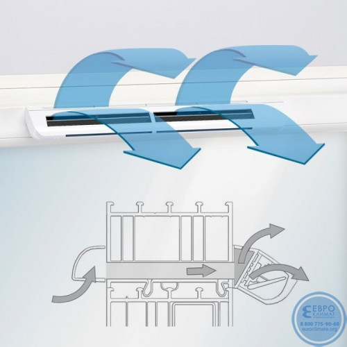 Комплект Aereco EHM1282 (оконный клапан EHM1276 + стандартный козырек AEA731)-5