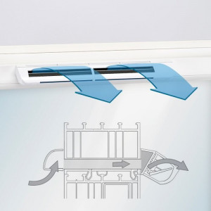 Комплект Aereco EHM1282 (оконный клапан EHM1276 + стандартный козырек AEA731)