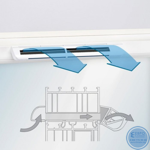 Комплект Aereco EHM1282 (оконный клапан EHM1276 + стандартный козырек AEA731)-3