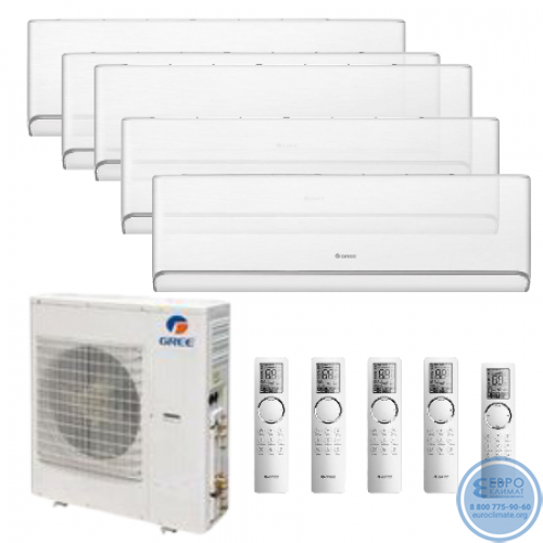 Мульти сплит-система инверторная Gree серия AIRY R32 5xGWH09AVCXB-K6DNA1B/GWHD(42)NK6OO (25м+25м+25м+25м+25м)