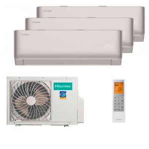 Мульти сплит-система инверторная Hisense серия Vibe Pro Champagne 3xAMS-09UW4RYCHD00(C)/AMW4-27U4RJC (25м+25м+25м)