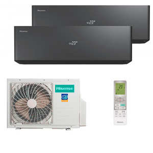 Мульти сплит-система инверторная Hisense серия Vision Pro 2.0 Carbon Superior 2xAS-10UW4RXVQH01AG(B) / AMW2-18U4RXC (25м+25м)