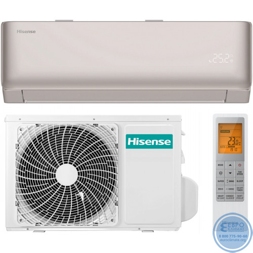 Настенный инверторный кондиционер Hisense AS-10UW4RLCHD00(C) серия VIBE PRO CHAMPAGNE EU DC INVERTER Wi-Fi -4