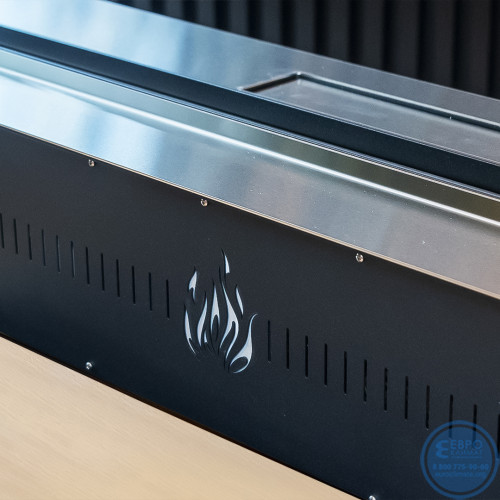 Электрический паровой очаг Schones Feuer 3D FireLine 1000 со стальной крышкой и синей подсветкой-3