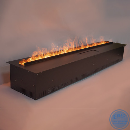 Электрический паровой очаг Schones Feuer 3D FireLine 1200 Pro со стальной крышкой и синей подсветкой-5