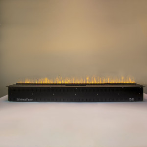 Электрический паровой очаг Schones Feuer 3D FireLine 1500 со стальной крышкой и синей подсветкой