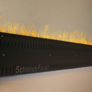 Электрический паровой очаг Schones Feuer 3D FireLine 1500 со стальной крышкой и синей подсветкой