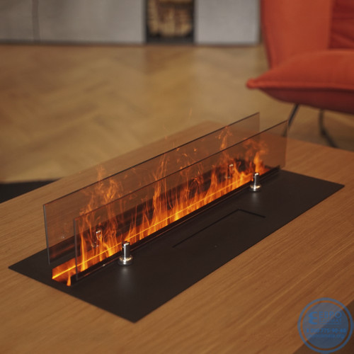 Электрический паровой очаг Schones Feuer 3D FireLine 600 Pro со стальной крышкой и синей подсветкой-3