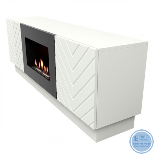 Тумба с биокамином Firelight BFP/P-1400V белая-6