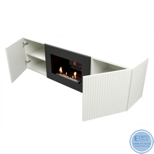 Тумба с биокамином Firelight BFP/P-1400L белая-3