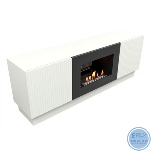 Тумба с биокамином Firelight BFP/P-1400L белая-5