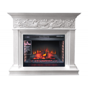 Портал Palace Белый с серебром  под очаги Symphony DF3020-EU/INT / Vision 30 EF LED FX